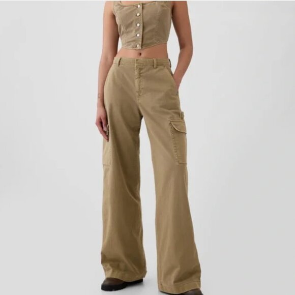 GAP Tan Wide Leg Pants - Picture 1 of 7